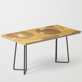 Mid Century Modern Geometric Abstract Composition 121 Brown Yellow Gold and Beige Coffee Table
