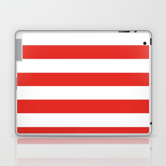 rayures blanches et rouges 7 Laptop & iPad Skin