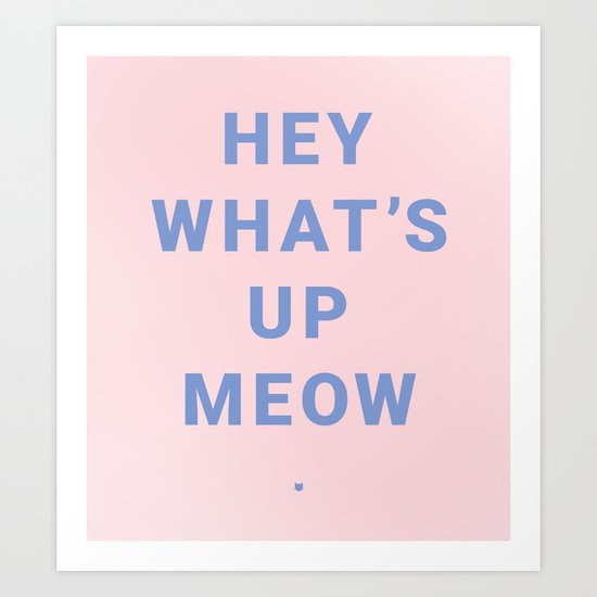 HEY WHAT'S UP MEOW Art Print