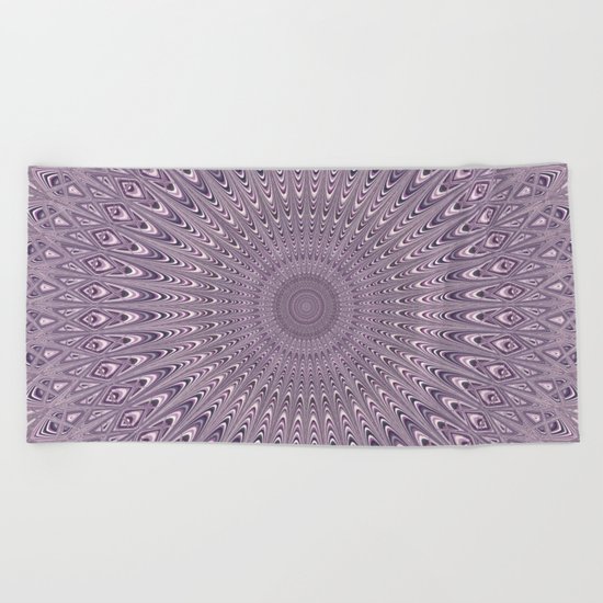 Pastel purple mandala Beach Towel