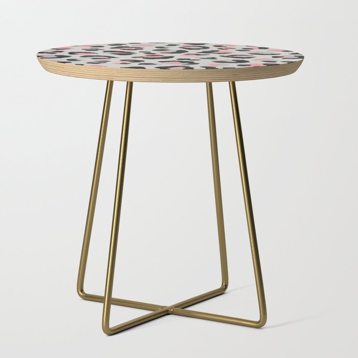 Leopard Print – Pink & Grey Side Table