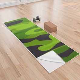 Camouflage Pattern Green and Black Military Yoga Towel