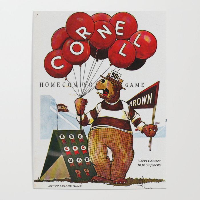 Vintage Cornell vs Brown Print Poster