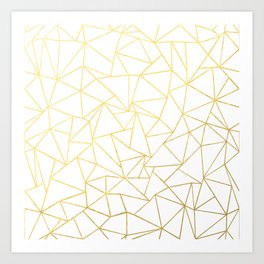 Ab Outline White Gold Art Print
