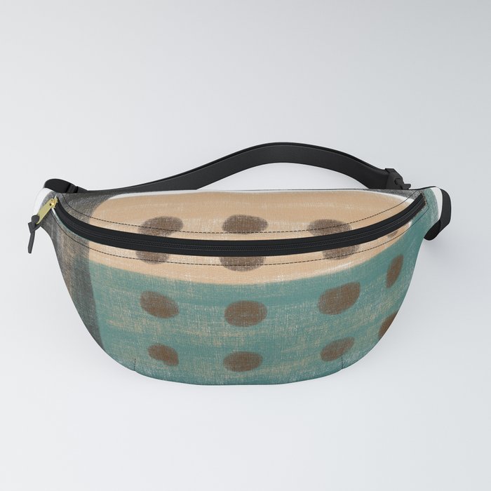 Contemporary Abstract in Green, Sand and Black - 2 Fanny Pack