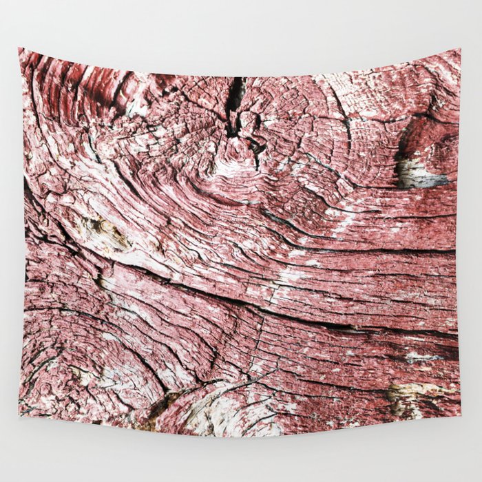 Texture design of an old rotten wood, badly cracked with time Wall Tapestry