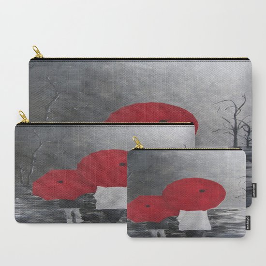 Black White Red Mother And Child With Umbrella Print Of Painting