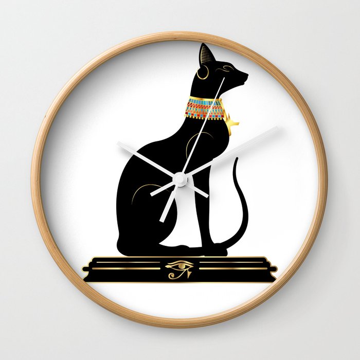 Egyptian Cat Sphynx Wall Clock