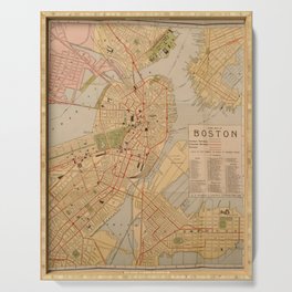 Vintage Map of Boston MA (1902) Serving Tray