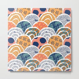 Abstract asian art pattern background Metal Print