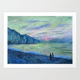 Monet Sunset at Pourville Art Print
