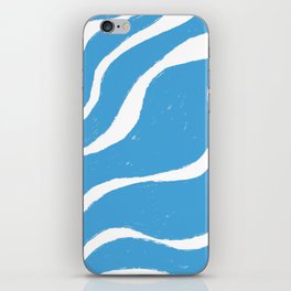 Minimalistic Abstract Blue Wave Painting Pattern  iPhone Skin