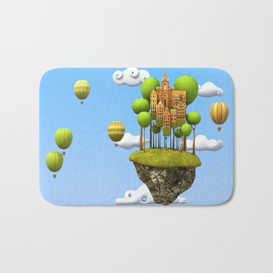 New City in the Sky Bath Mat