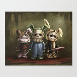 Horror Bunnies - Parody of Jason, Freddy and Michael Myers Canvas Print