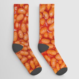 Baked Beans in Red Tomato Sauce Food Pattern  Socks