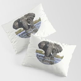 Thirsty Elephant Pillow Sham
