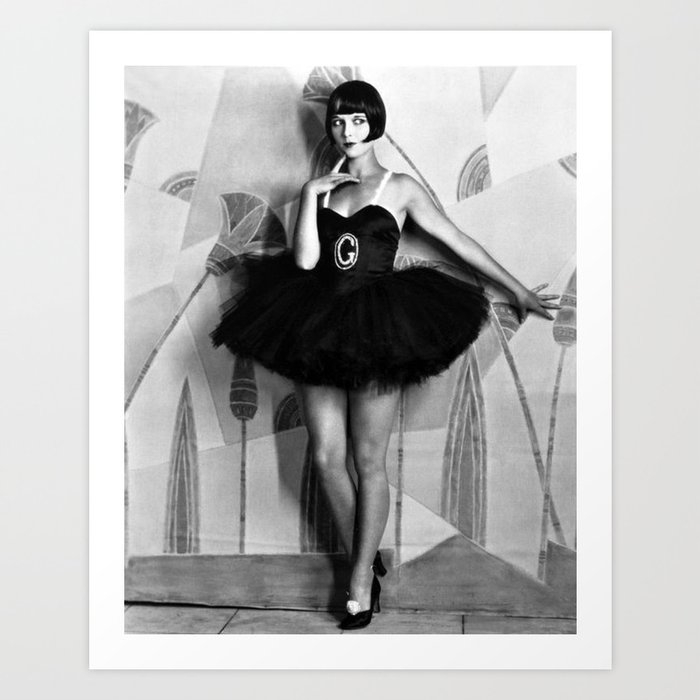 Louise Brooks, The Girl That Danced the Charleston, Jazz Age Flapper black and white photography - photographs wall decor Art Print