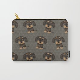 Wirehaired Dachshund | Cute Wire Haired Wiener Dog | Wild Boar and Tan Teckel Carry-All Pouch