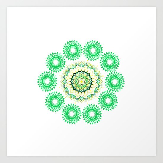 Anahata Flower Mandala Art Print