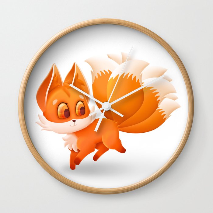 Kitsune The Nine Tailed Fox Wall Clock