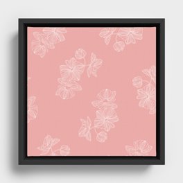 Pink Floral  Framed Canvas