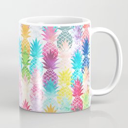 Hawaiian Pineapple Pattern Tropical Watercolor Coffee Mug