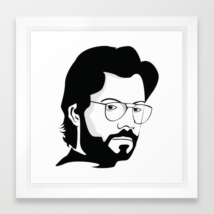 La Casa De Papel Tee Sirt El Profesor Framed Art Print By Beldfaqihrachid1 Society6