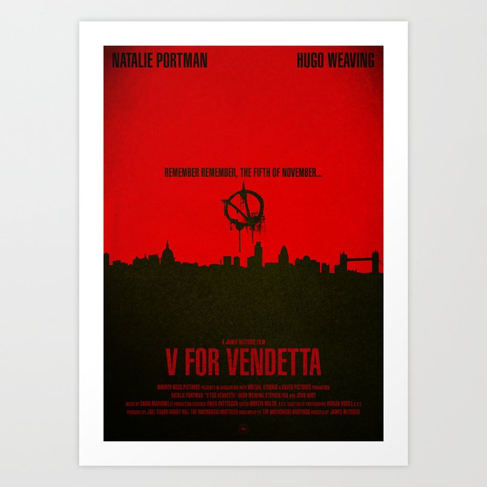 V FOR VENDETTA Art Print