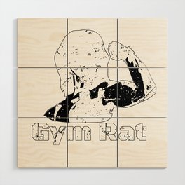 Gym Rat (white) Wood Wall Art
