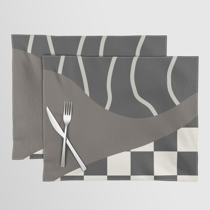 Checked simple line colorblock 3 Placemat