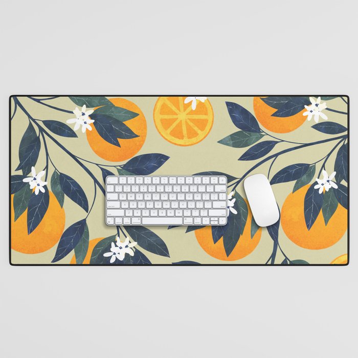 Oranges pattern Desk Mat