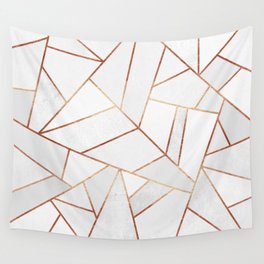 White Stone & Copper Lines Wall Tapestry