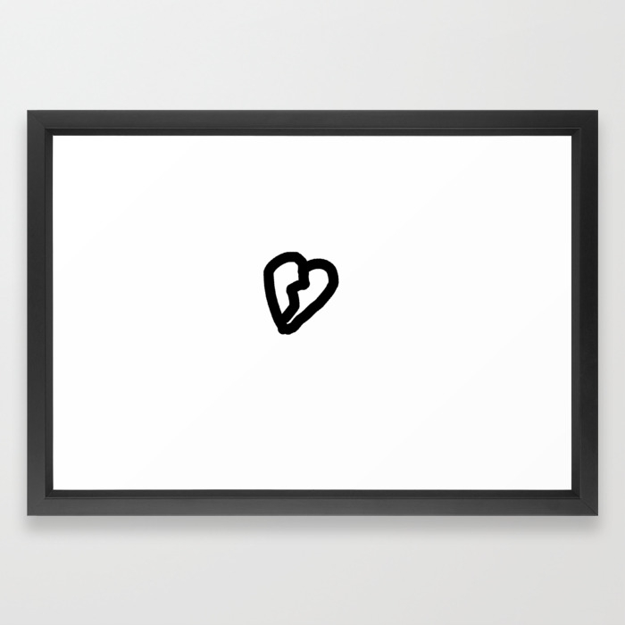 Broken Heart Lil Peep Framed Art Print By Pbandjco Society6
