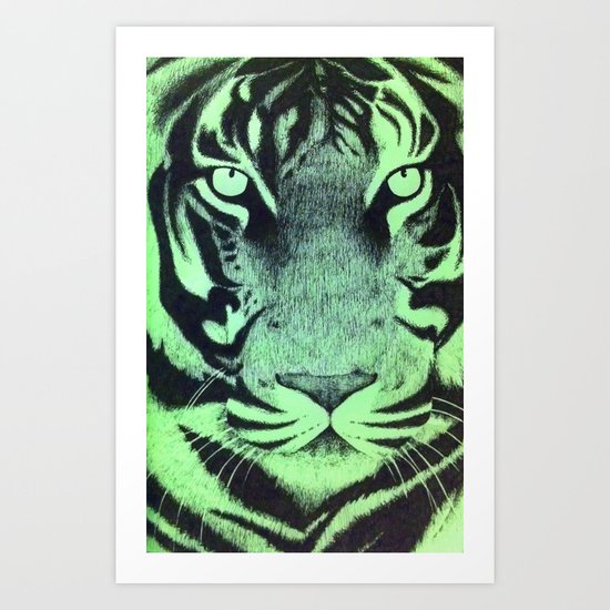 Be A Tiger (Green) Art Print