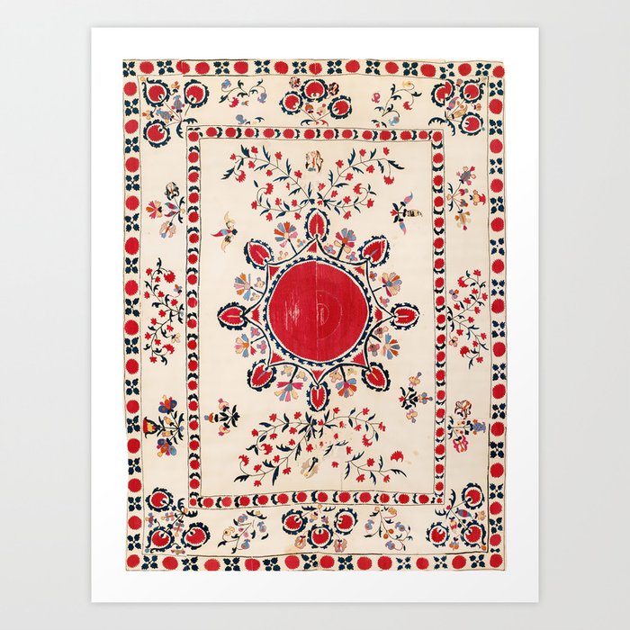 Tashkent Suzani Kokand Uzbekistan Embroidery Print Art Print
