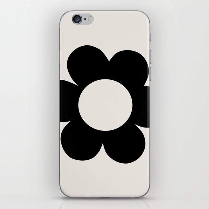 La Fleur | 03 - Retro Flower Print Black And White Modern Abstract Floral iPhone Skin