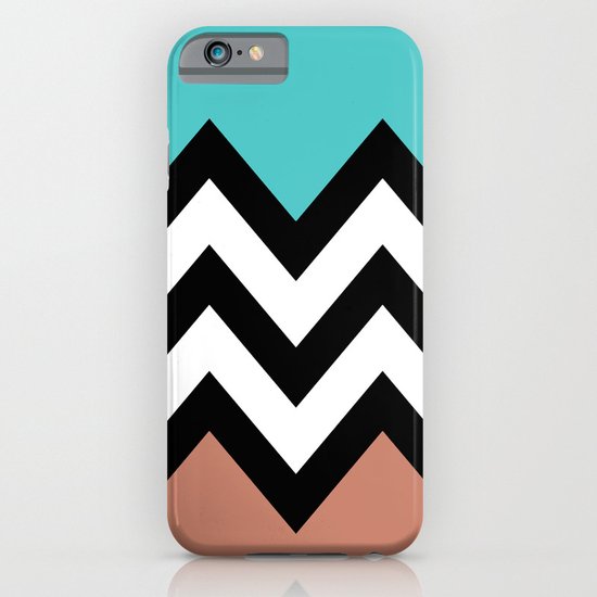 AQUA & DARK CORAL CHEVRON COLORBLOCK iPhone & iPod Case