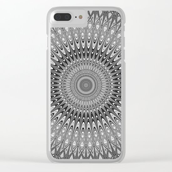 Grey mandala Clear iPhone Case