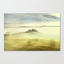 Tuscany foggy morning landscape Canvas Print