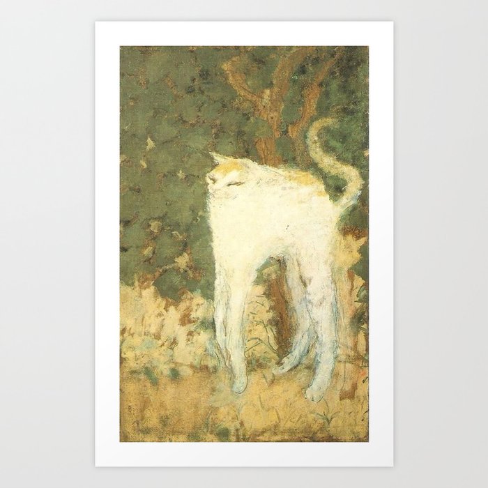 Bonnard White Cat Art Print By Historicaldesigns Society6
