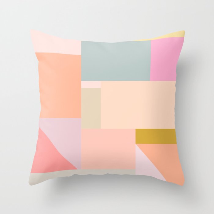 Pastel Geometric Shapes Throw Pillow