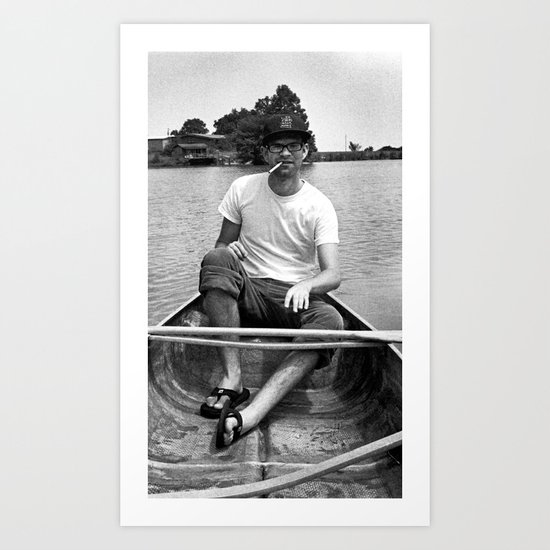 Ronn boating it up. Art Print