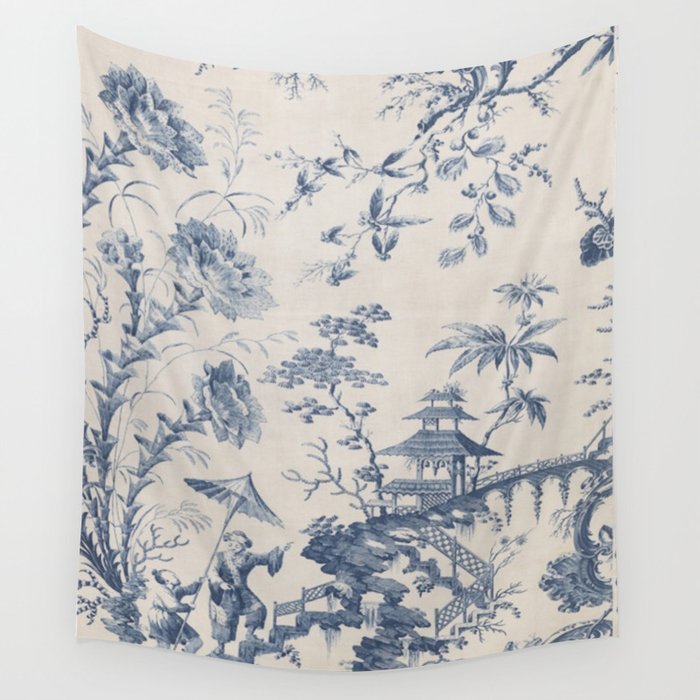 Jean Baptiste Pillement Chinoiserie Toile de Jouy Wall Tapestry