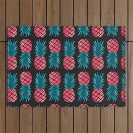 Pineapple Vacation - Charcoal Outdoor Rug