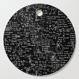 Physics Equations on Chalkboard Cutting Board