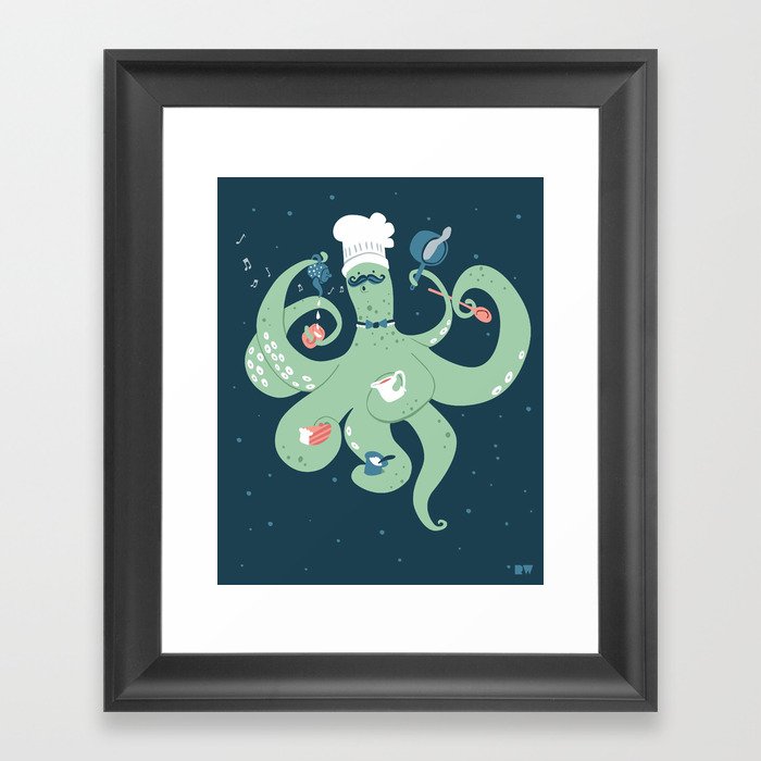 The Octopus Chef Framed Art Print