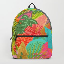 Saturated Tropical Plants and Flowers Backpack