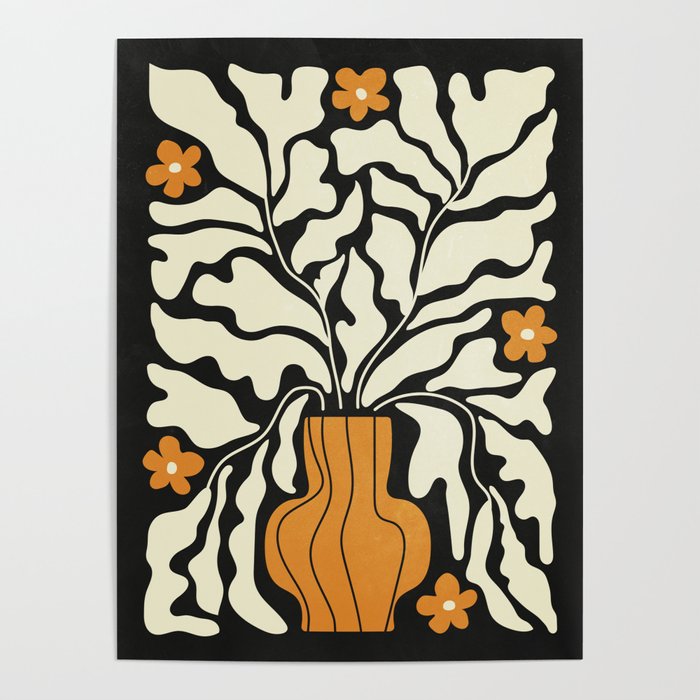 Golden Vase 02 | Summer Bloom: Matisse Night Edition Poster