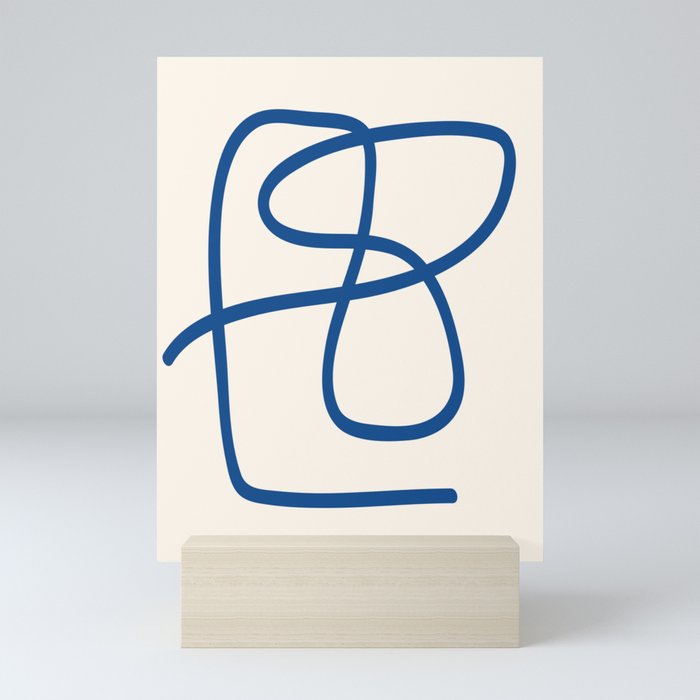 Abstract Line #1 \\ Modern Blue Line Mini Art Print