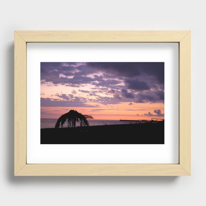 Sunset Tropical Beach Recessed Framed Print